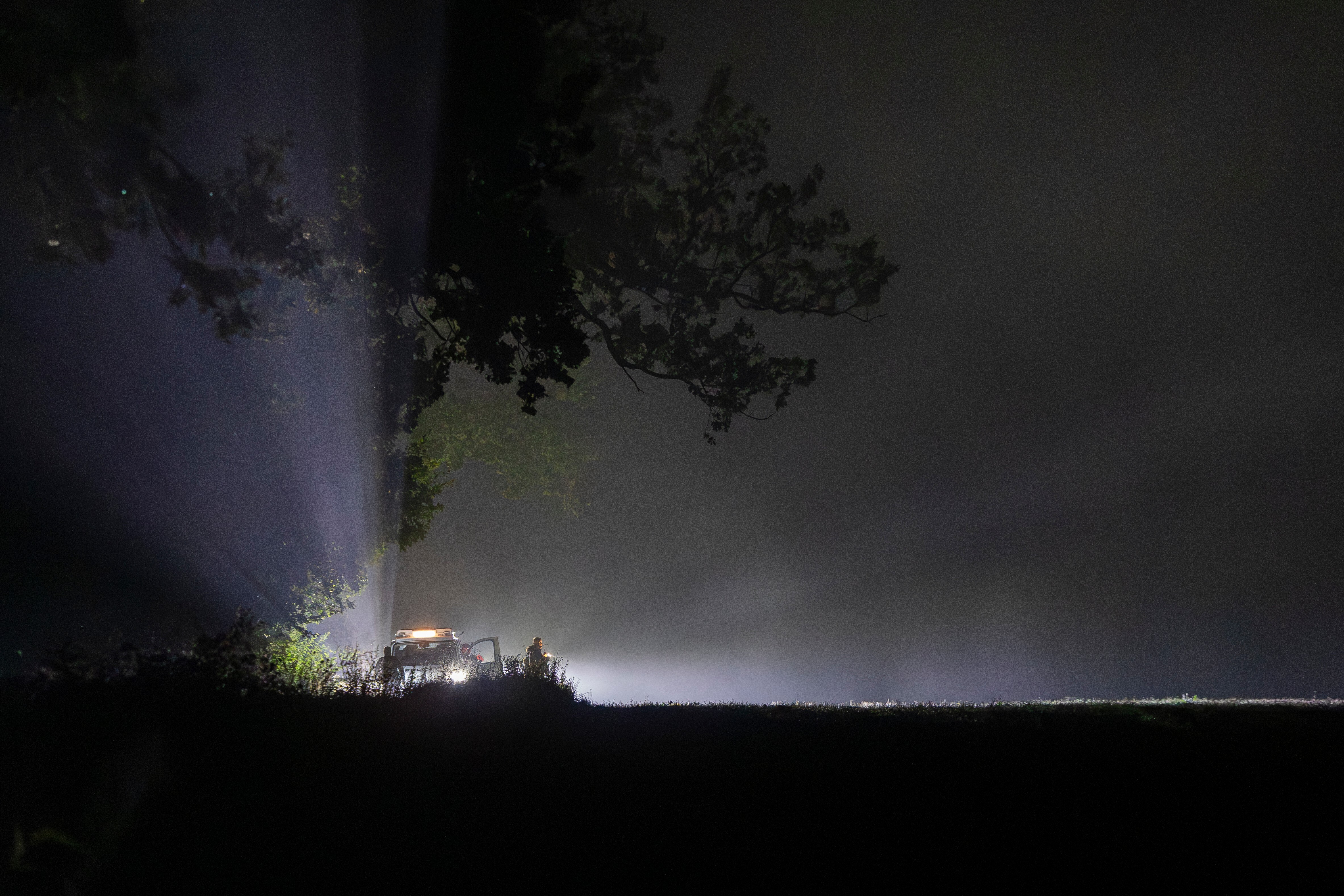 Lithuanian soldiers are securing the area where Italian fighter jets during NATO